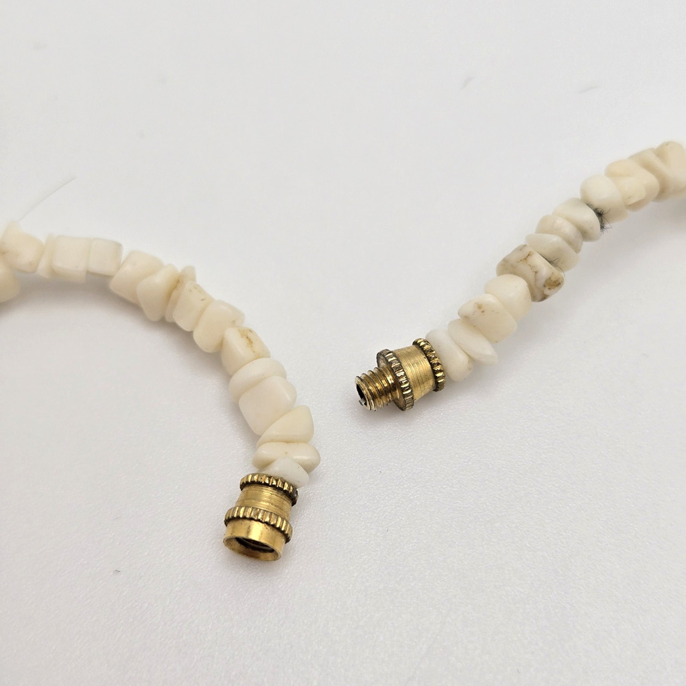 Vintage Shell Necklace White Coral Natural Beads Surfer Beach Tropical Boho 16" - Picture 9 of 12